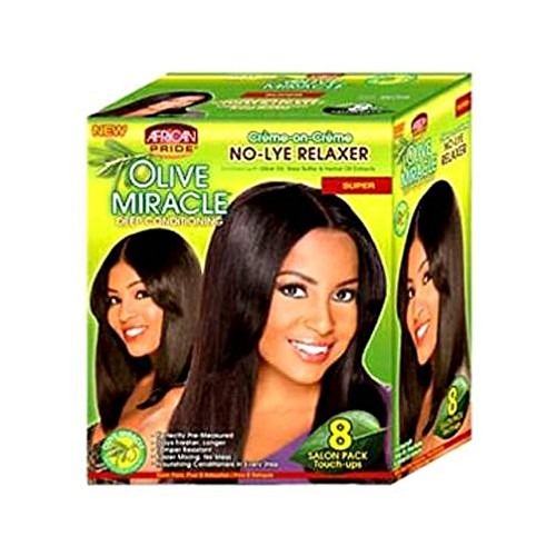 African Pride Olive Miracle Deep Conditioning No Lye Relaxer 8 Touch-Up [Coarse]