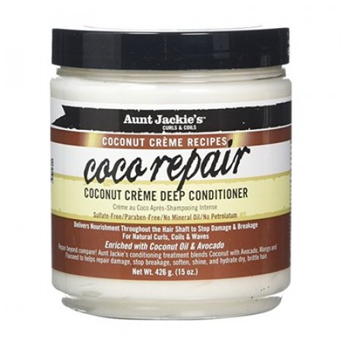 Aunt Jackie’s Curls & Coils Coconut Creme Recipes Coco Repair, Coconut Creme Deep Conditioner