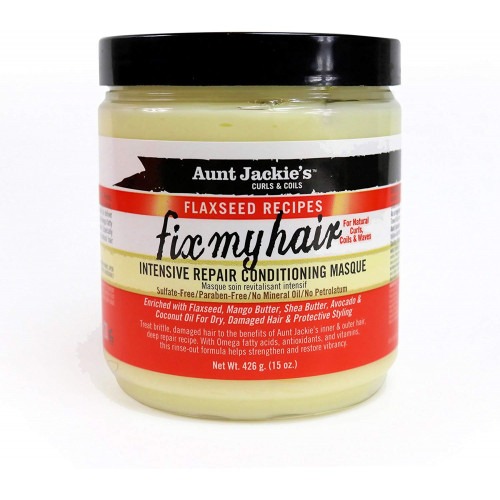 Aunt Jackie’s Curls & Coils Fix My Hair, Intensive Repair Conditioning Masque, 15oz (426g)