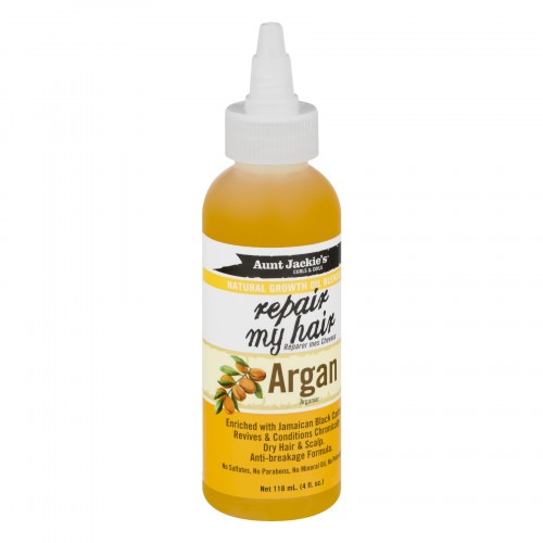 Aunt Jackie's Natural Growth Oil Repair My Hair, Enriched With Argan Extracts, 4oz (118ml)