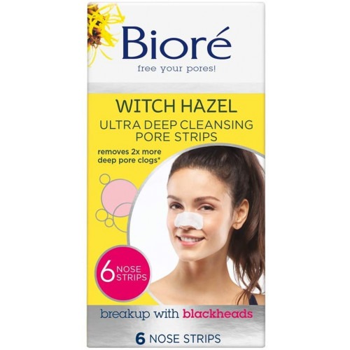 Bioré Witch Hazel Ultra Deep Cleansing Pore Strips [6 Nose Strips]