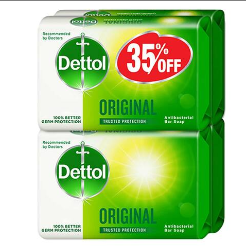 Dettol Original Soap Bar 165g x Pack of 4