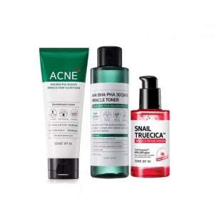 Somebymi ACNE Clear Foam Cleanser + AHA BHA PHA Miracle Toner + Snail truecica Serum SET