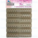 Brittny Professional 1" Magnetic Rollers Beige, 12PCS