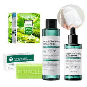 Miracle Soap + Miracle Toner + Miracle Serum (Free 3 Face Masks + Free Bubble Foam Net)