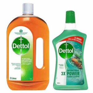Dettol Anti Bacterial Antiseptic Disinfectant 2L and Dettol Pine Antibacterial Power Floor Cleaner 900ml