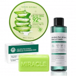 Miracle toner + Miracle Soap + Aloe Vera Gel 300ml with FREE bubble foam net (SET)