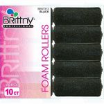 Brittny Professional Foam Rollers Black Large, 10 Count