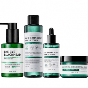 Somebymi Bye Bye Blackheads + 30 Days Miracle Toner + Serum + Cream SET (Acne and Pore Care)