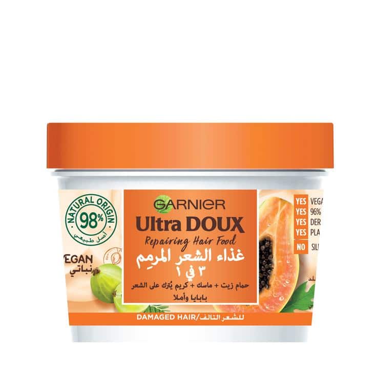 Ultra Doux Repairing Hair Food Papaya For Damaged Hair Afro Glamour Cosmetics