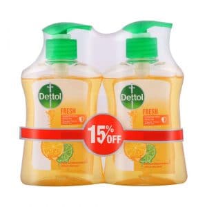 Dettol Fresh Antibacterial Odour Protection Hand Wash Citrus And Orange Blossom (Pack Of 2 x 200ml)