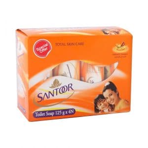 Santoor Toilet Soap Sandal & Turmeric (Pack Of 4 x 125g)