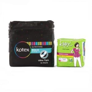 Kotex Ultrathins Regular No Wings 14 Pads + Kotex Fresh Liners 8pcs