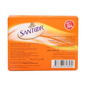 Santoor Toilet Soap Sandal & Turmeric (Pack Of 4 x 175g)