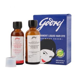 odrej Permanent Liquid Hair Dye Shampoo Based Herbal Extracts Natural Black Developer 45ml & 40ml For Dye