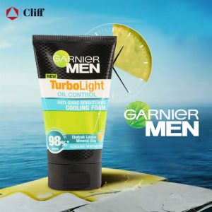 Garnier Men Turbo Light Oil Control Anti-Shine Brightening Cooling Foam 100ml