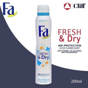 Fa Fresh & Dry Lotus Flower Scent Deodorant Spray 200ml
