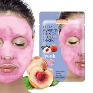 Purederm Deep Purifying Pink O2 Bubble Mask Peach 1 Mask 25g