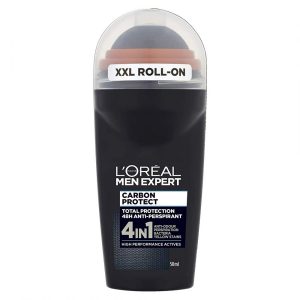LOreal Men Expert Carbon Protect Total Protection 45H Antiperspirant 4 In 1 Anti-Odour Perspiration Bateria Yellow Stains High Performance Actives 50ml