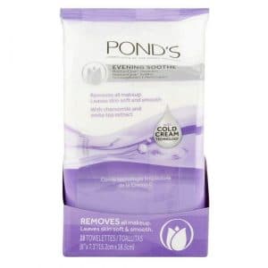 Pond's Evening Soothe With Chamomile And White Tea Extract 28 Towelettes (6" x 7.3" / 15.2cm x 18.5cm)