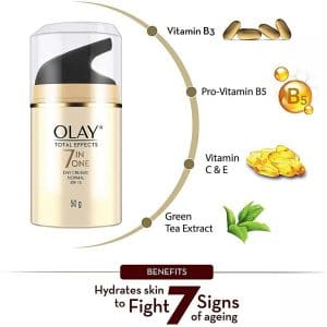Olay Total Effects 7 in 1 SPF15 Anti-Ageing And Night Firming Moisturiser Pack Of 2*50ml