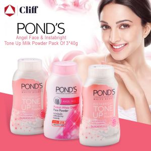 Pond's Angel Face & Instabright Tone Up Milk Powder Pack Of 3*40g