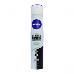 Nivea Black & White Invisible Active + Anti-Bacterial Quick Dry Deodorant Spray 200ml