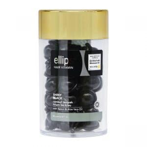 Ellips Hair Vitamin Shiny Black with Kemiri & Aloe Vera Oil 1 Jar (50 Capsules)