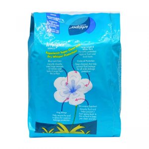 Whisper Heavy Flow and Overnights with Wings 8 Pads