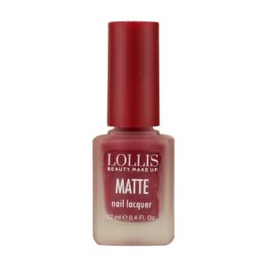 Lollis Beauty Make Up Matte Nail Lanquer 12ml, 02 Claret Red