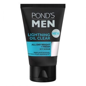 Pond's Men Lightening Oil Clear All Day Bright Fresh Icy Scrub 100g