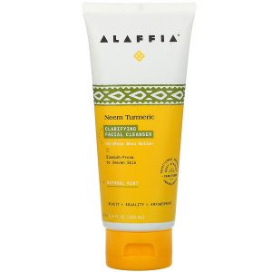 Alaffia, Neem Turmeric Clarifying Facial Cleanser, Natural Mint, 3.4 fl oz (100 ml)