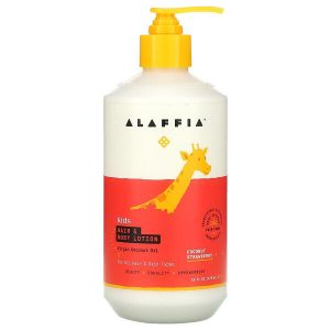 Alaffia, Kids, Hair & Body Lotion, Coconut Strawberry, 16 fl oz (476 ml)