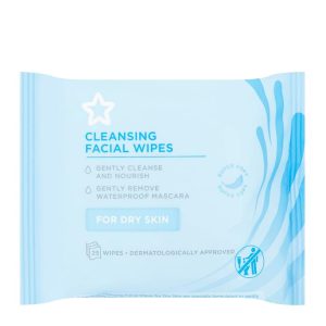 Superdrug Face Cleansing Wipes Dry Skin 25pcs