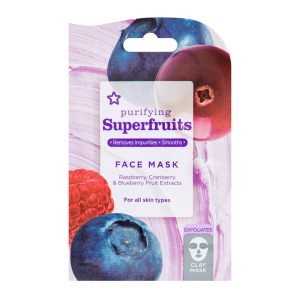 Superdrug Superfruits Exfoliating Clay Mask Raspberry, Cranberry & Blueberry Fruit Extracts 15ml