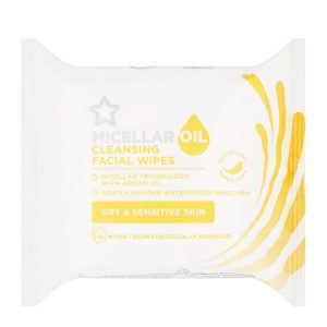 Superdrug Face Cleansing Wipes Micellar & Argan Oil 25pcs
