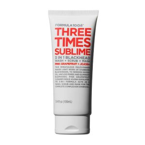 Formula 10.0.6 Three Times Sublime 3-in-1 Blackhead Face Wash + Scrub + Mask Pink Grapefruit + Jojoba 100m