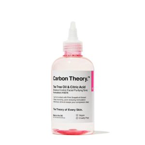 Carbon Theory Breakout Control Facial Purifying Tonic Tea Tree Oil Citric Acid & Pink Grapefruit Extract Exfoliating Toner 250ml