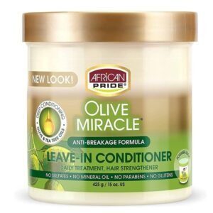 African Pride Olive Miracle Anti-Breakage Formula Leave-In Conditioner, 15oz (425g)