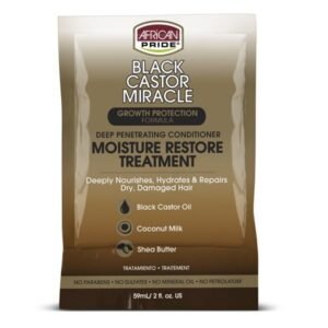 African Pride Olive Miracle Black Castor Miracle Deep Penetrating Moisture Restore Treatment 59ml