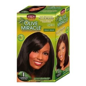 African Pride Olive Miracle Deep Conditioning No-Lye Relaxer Kit,Regular