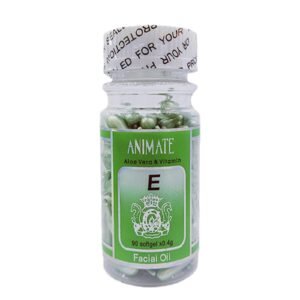 Animate Vitamin E Capsules Facial Essence 90 Soft Gel Capsules Green