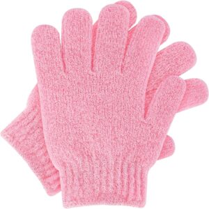 Body Scrub Gloves Exfoliating Bath Gloves Pink