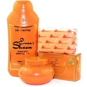 Ever Sheen Cocoa Butter Hand & Body lotion 500ml+Cocoa Butter Jar Cream+ Soap