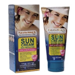 Fruit of the Wokali High Protection Sunscreen Cream SPF60, UV Protection, Antioxidant Vitamins A, C, E, Water and Sweat Resistant 130ml