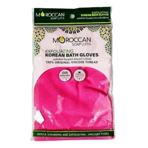 Moroccan Oil Korean Bath Gloves Exfoliating Pink