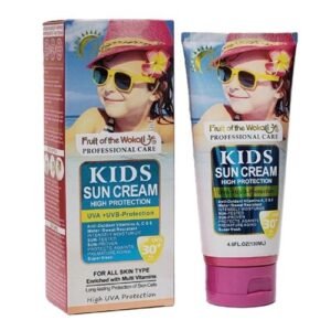 Children's Sunscreen Cream, High Protection SPF 30, UVA Protection, Antioxidant Vitamins A, C, E, Water and Sweat Resistant, Fruit of the Wokali, 130ml